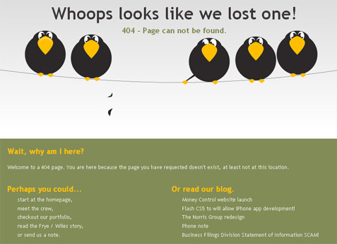 This is why many designers take the time to customize their 404 error pages