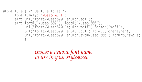 First specify a name for your custom font. It can be anything,