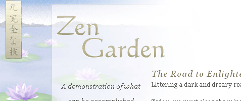 [ Screenshot: CSS Zen Graden Home Page ]