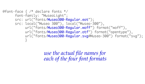 [ Use the actual file names for each of your four font formats ]