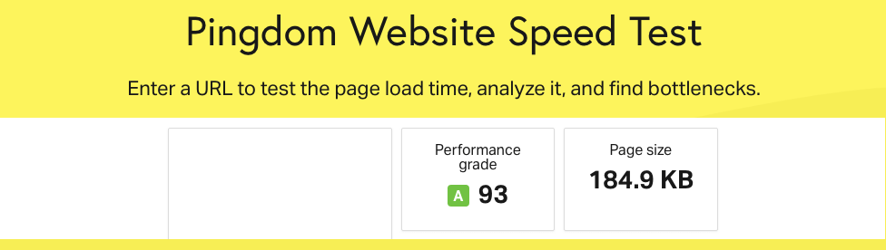 [ Yes theme performance results at pingdom.com ]