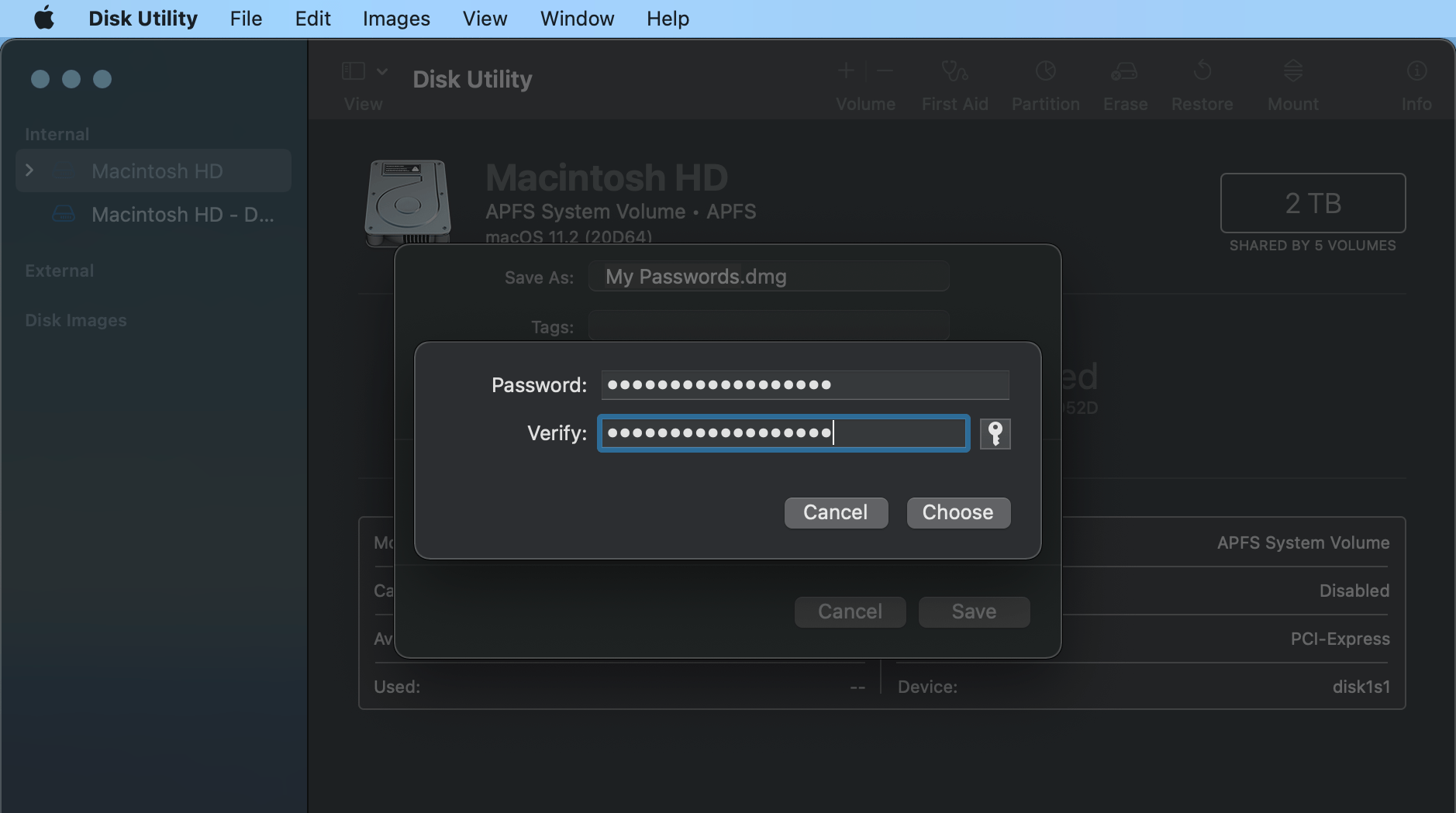 macOS Disk Utility - Enter Password